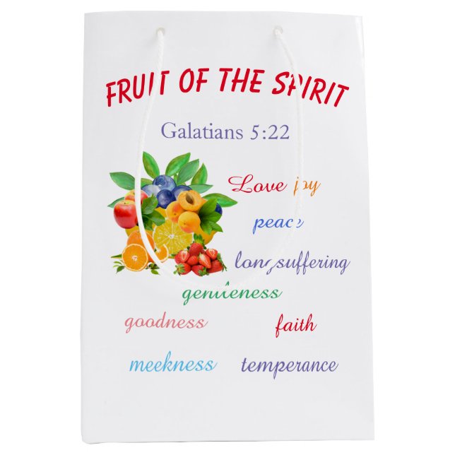 Bolsa De Regalo Mediana Fruta del espíritu    (Anverso)