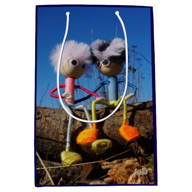 Bolsa De Regalo Mediana Fubby paartje dat romantisch verliefd zitten. (Anverso)