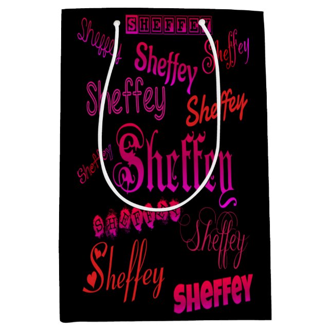 Bolsa De Regalo Mediana Fuentes Sheffey - rosa y rojo (Anverso)