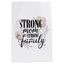 Fuerte Mamá Fuerte Familia Arte de Cita Floral