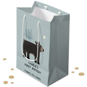 Bolsa De Regalo Mediana Fun Bear Edad Personalizada Cumpleaños