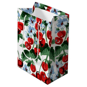 Bolsa De Regalo Mediana Fun Cherry Jubilee Design Vintage Cherries