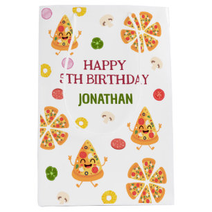 Bolsa De Regalo Mediana Fun Colorful Pizza Fiestas Niños Cumpleaños