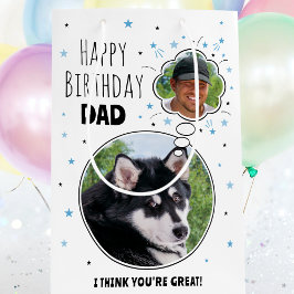Bolsa De Regalo Mediana Fun Dog Dad Birthday Thought Bubble Photo White