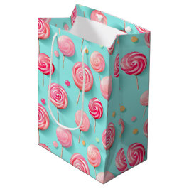 Bolsa De Regalo Mediana Fun Pink and Blue Lollipops Candy Lane