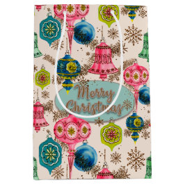 Bolsa De Regalo Mediana Funky Bright Retro Christmas