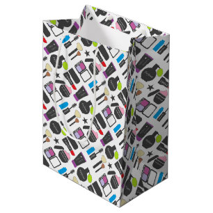 Bolsa De Regalo Mediana Funky Makeup Cosmetics Collage Pattern