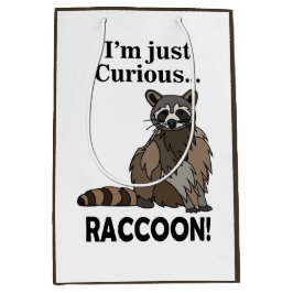 Bolsa De Regalo Mediana Funny Curious Raccoon