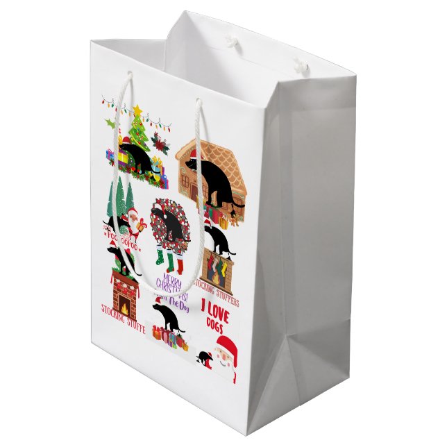 Bolsa De Regalo Mediana Funny Dog Christmas Holiday Humor from  (Angulo reverso)