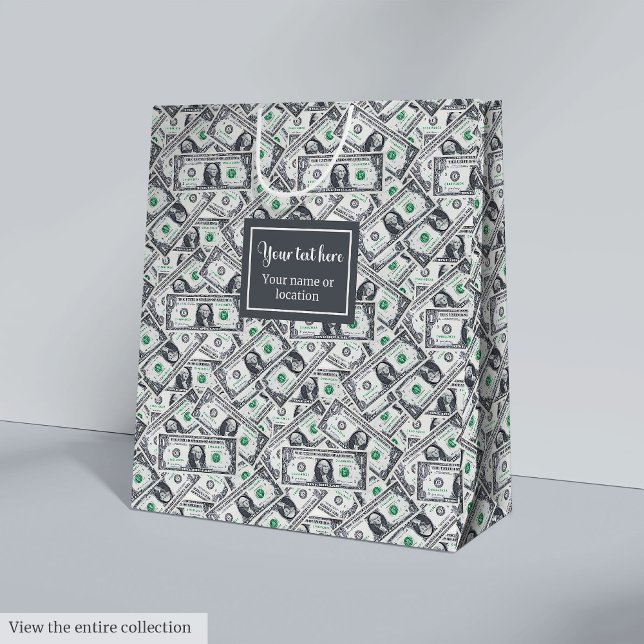 Bolsa De Regalo Mediana Funny dollar pattern personalized custom gift bag (Funny dollar pattern personalized custom gift bag )