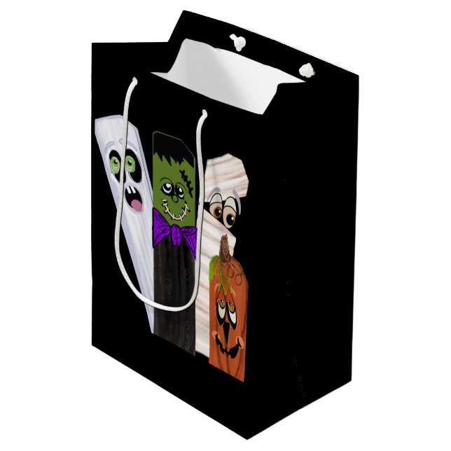 Bolsa De Regalo Mediana Funny Frankenstein Ghost Pumpkin Invisible Man (Angulo Anverso)