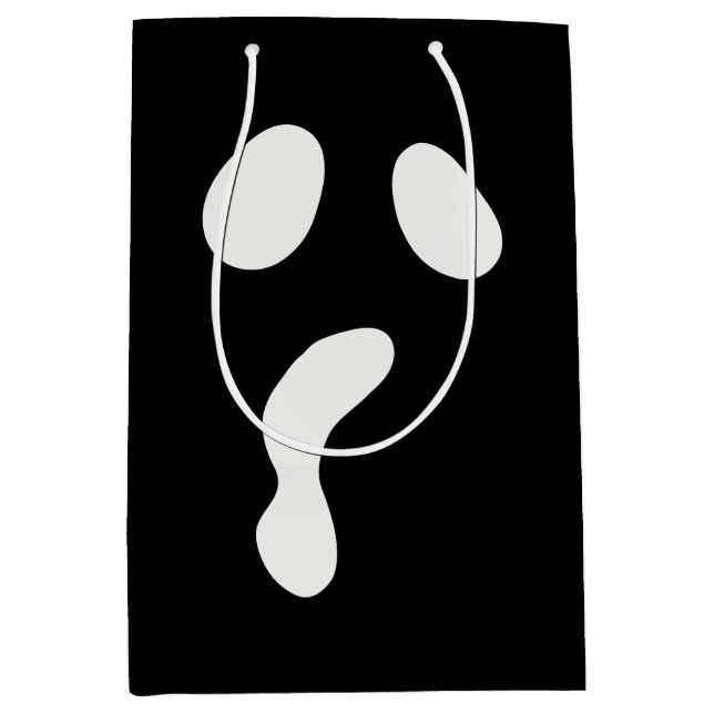 Bolsa De Regalo Mediana Funny Halloween se enfrenta a un fantasma Fiesta d (Anverso)