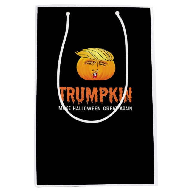 Bolsa De Regalo Mediana Funny Halloween Trumpkin (Anverso)
