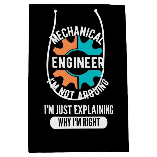 Bolsa De Regalo Mediana Funny Mechanical Engineer, Mechanical Engineering (Anverso)