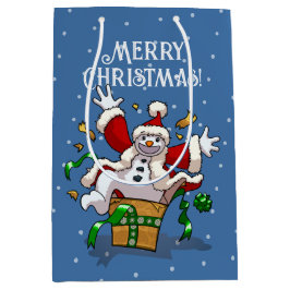 Bolsa De Regalo Mediana Funny Snowman Merry Christmas Surprise Cartoon