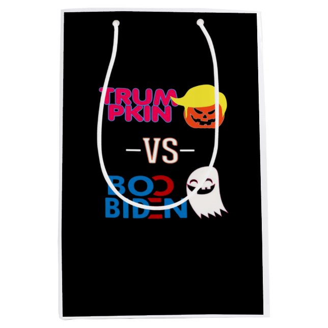 Bolsa De Regalo Mediana Funny Trumpkin contra Boo Biden Clase de Diseño Ha (Anverso)