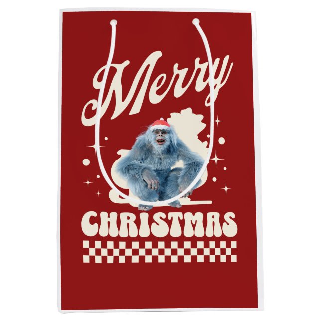 Bolsa De Regalo Mediana Funny Yeti - Merry Christmas (Anverso)