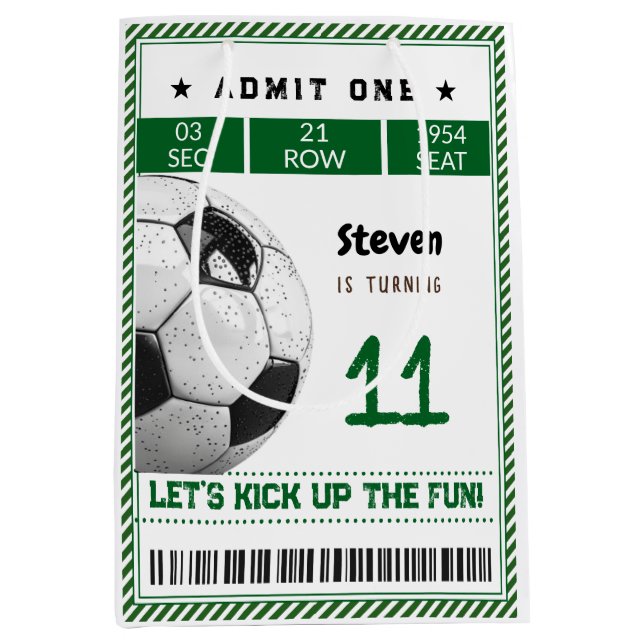 Bolsa De Regalo Mediana Fútbol para niños cumpleaños (Anverso)