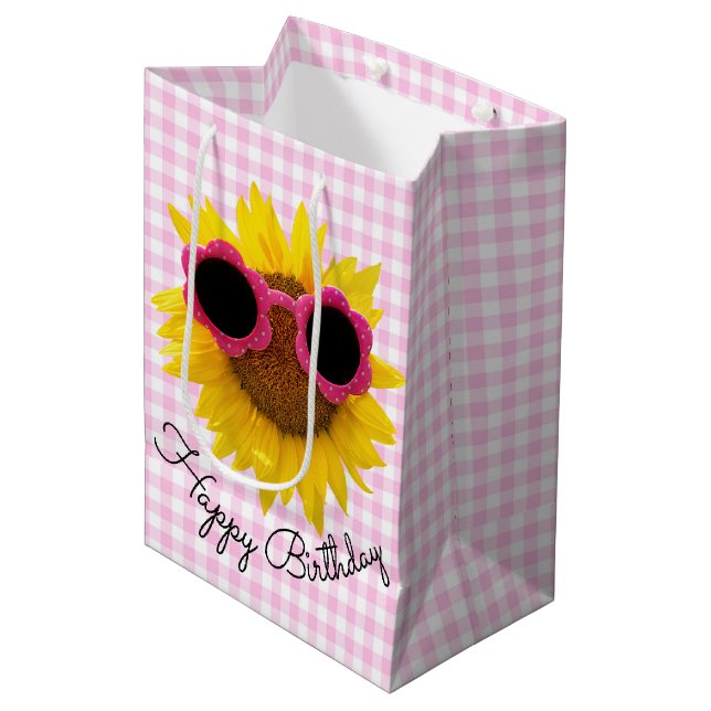 Bolsa De Regalo Mediana Gafas De Sol Sobre El Girasol (Angulo Anverso)