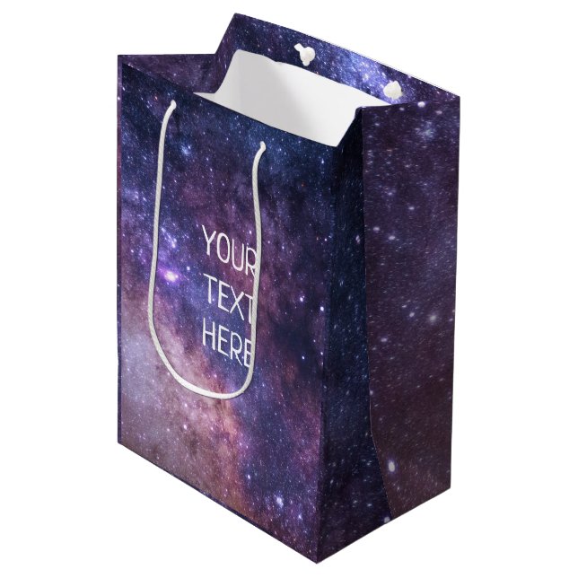 Bolsa De Regalo Mediana Galaxia azul marina Estrellas nocturnas estelares  (Angulo Anverso)