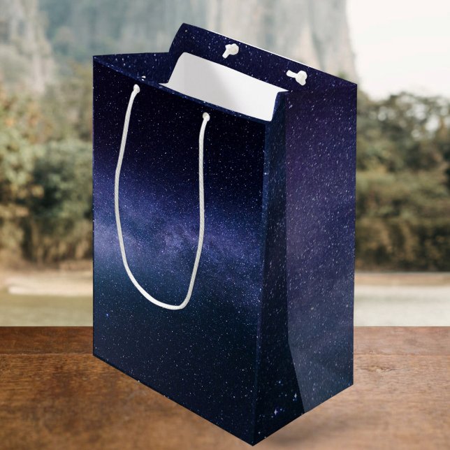 Bolsa De Regalo Mediana Galaxia azul marina Estrellas nocturnas estelares  (Subido por el creador)