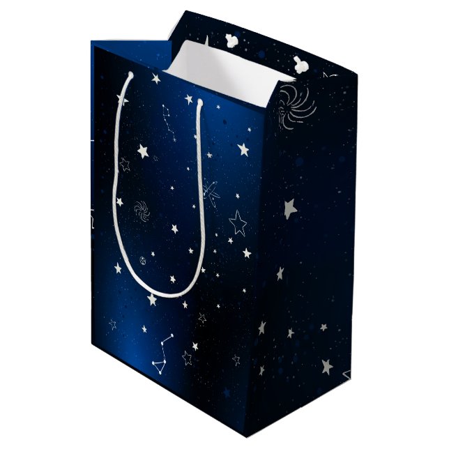 Bolsa De Regalo Mediana Galaxia oscura con estrellas (Angulo reverso)