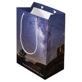 Bolsa De Regalo Mediana Galaxia Vía Láctea sobre la roca de la catedral, A