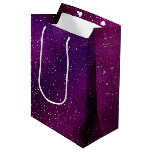 Bolsa De Regalo Mediana Galaxias acuáticas de color rosa púrpura