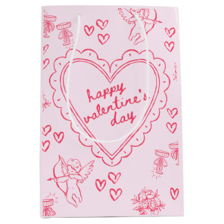Bolsa De Regalo Mediana Galentine’s Day Valentine Girly Pink