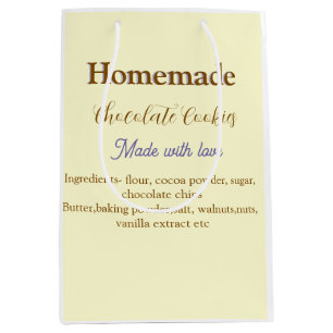 Bolsa De Regalo Mediana Galletas de chocolate caseras hechas con amor añad