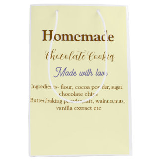 Bolsa De Regalo Mediana Galletas de chocolate caseras hechas con amor añad