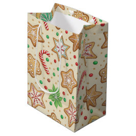 BOLSA DE REGALO MEDIANA GALLETAS DE JENGIBRE DE NAVIDAD Y CAÑAS DE DULCE