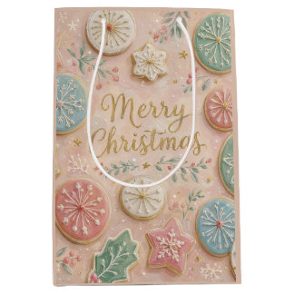 Bolsa De Regalo Mediana Galletas de Navidad Pastel Copo de Nieve Navidad