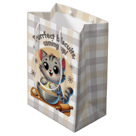 Bolsa De Regalo Mediana "Galletas perfectas, en camino" Gato amasando
