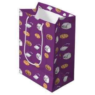 Bolsa De Regalo Mediana Galletas y leche en morado