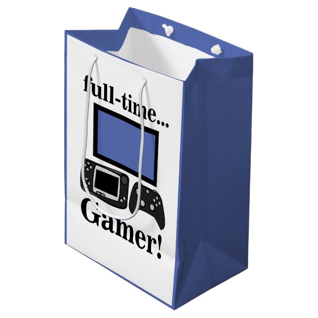 Bolsa De Regalo Mediana Gaming Gamer Funny Birthday (Angulo Anverso)