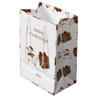 Bolsa De Regalo Mediana Ganso Ladrón de Regalos Personalizado Navidad