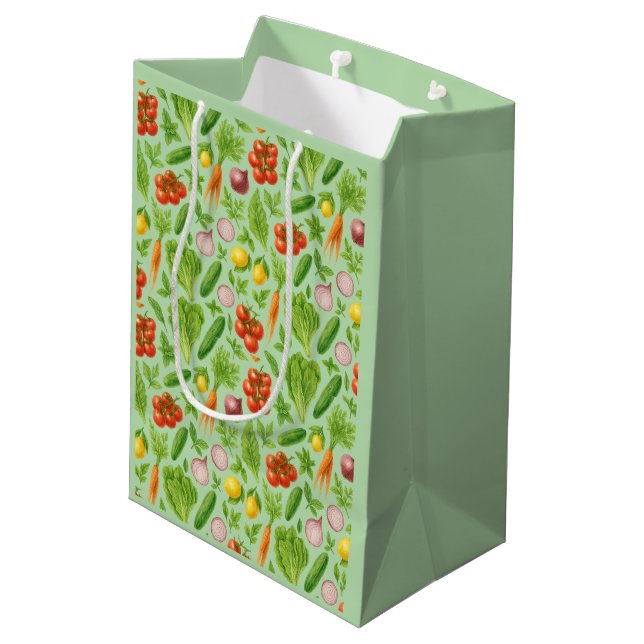 Bolsa De Regalo Mediana Garden-Fresh Veggies Gift Bag — Medium | Green (Angulo reverso)
