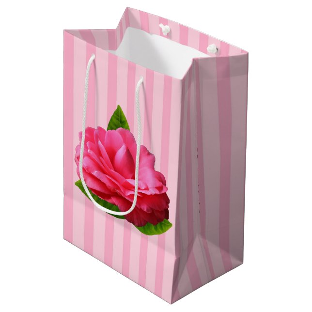 Bolsa De Regalo Mediana Gardenia rosa (Angulo Anverso)