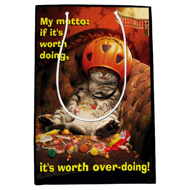 Bolsa De Regalo Mediana Gato bajo cubo de golosinas (Anverso)