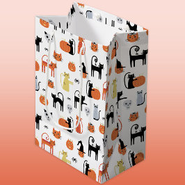 Bolsa De Regalo Mediana Gato de Halloween Spooky