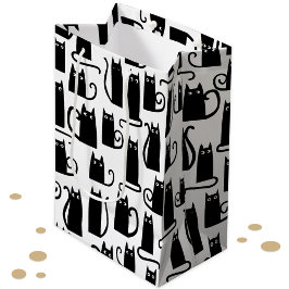 Bolsa De Regalo Mediana Gato negro divertido