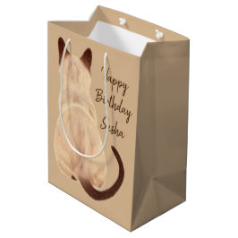 Bolsa De Regalo Mediana Gato siamés de Sasha que sienta personalizado