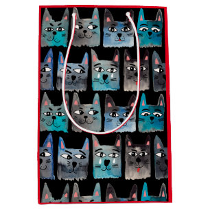 Bolsa De Regalo Mediana Gatos azules