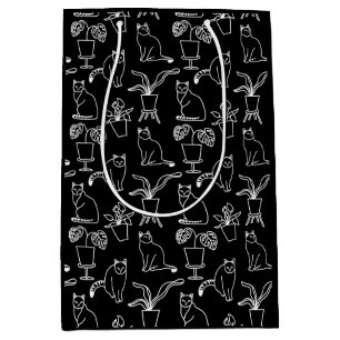 Bolsa De Regalo Mediana Gatos blancos en negro