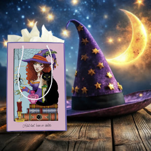 Bolsa De Regalo Mediana Gatos Libros Pociones De Brujas