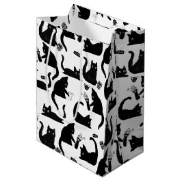 Bolsa De Regalo Mediana Gatos malos golpeando a las cosas