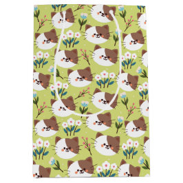 Bolsa De Regalo Mediana Gatos y flores