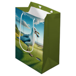 Bolsa De Regalo Mediana Gaviota de cumpleaños con bola de golf