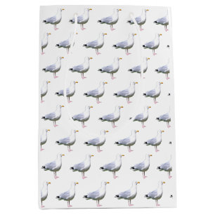 Bolsa De Regalo Mediana Gaviota de pieAve Costera Fauna Oceánica Blanca